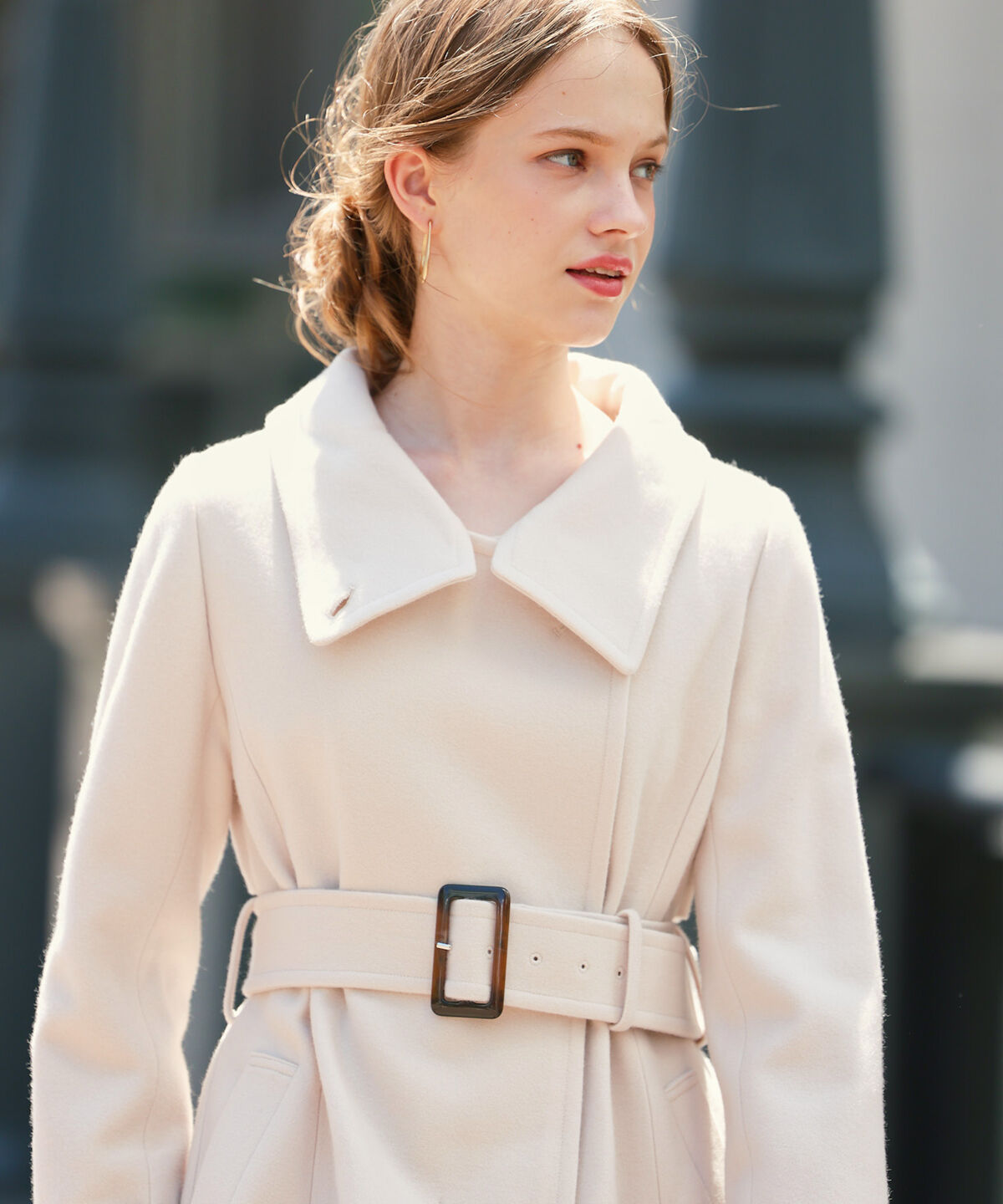 アンドクチュール「ウールビーバースタンドカラーコート」|ステンカラーコート|