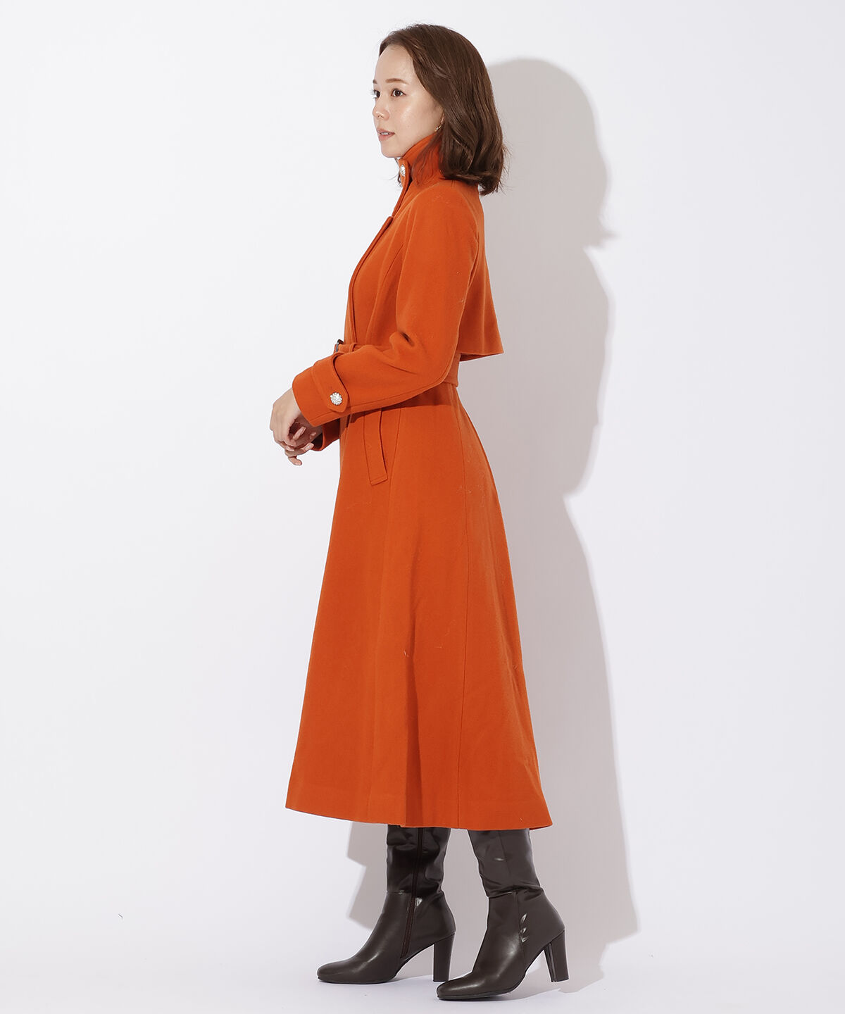 アンドクチュール「ウールビーバースタンドカラーコート」|ステンカラーコート|