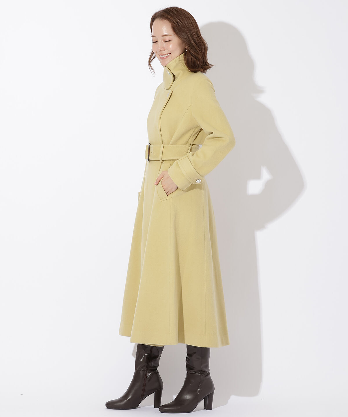 アンドクチュール「ウールビーバースタンドカラーコート」|ステンカラーコート|