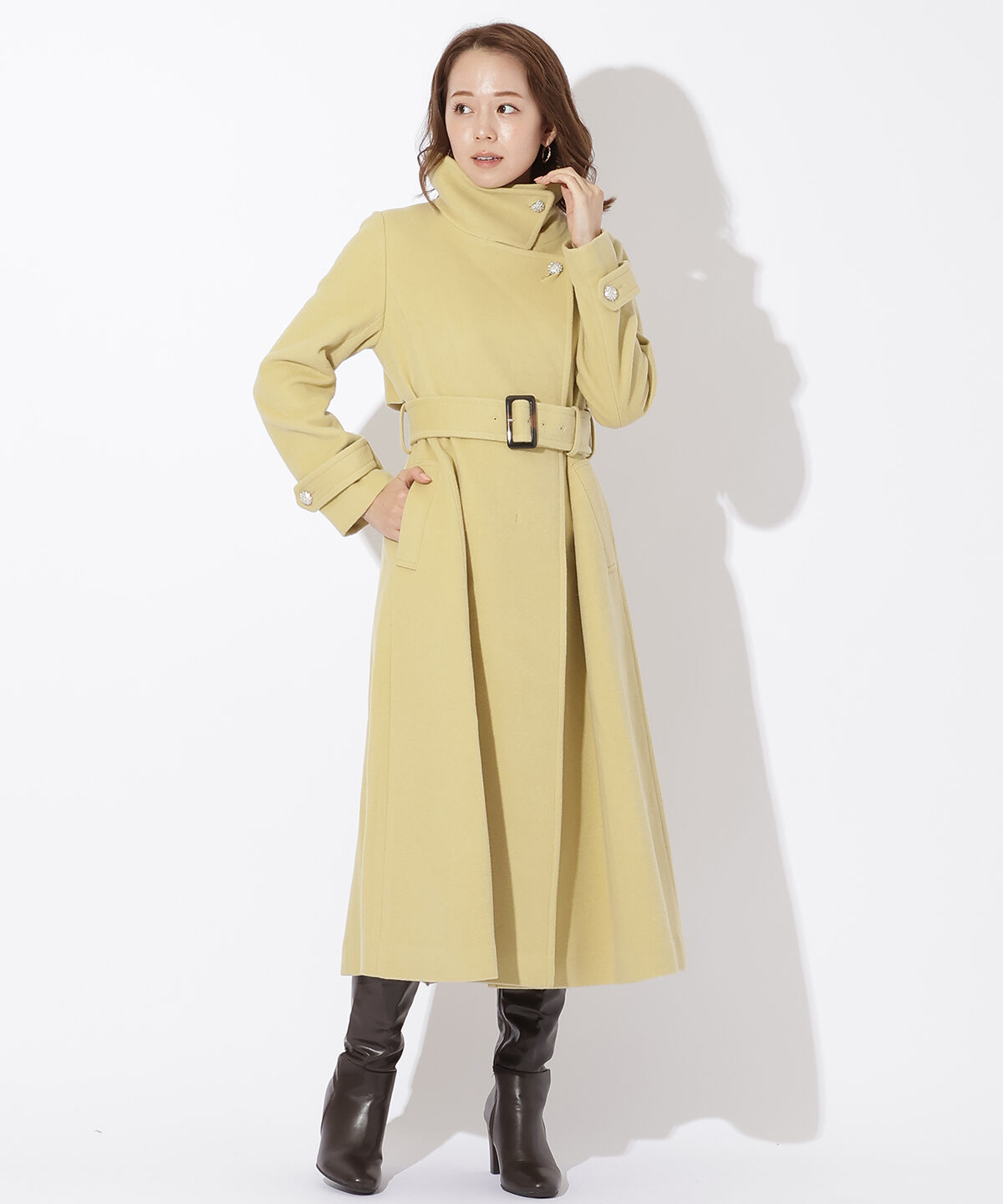 アンドクチュール「ウールビーバースタンドカラーコート」|ステンカラーコート|