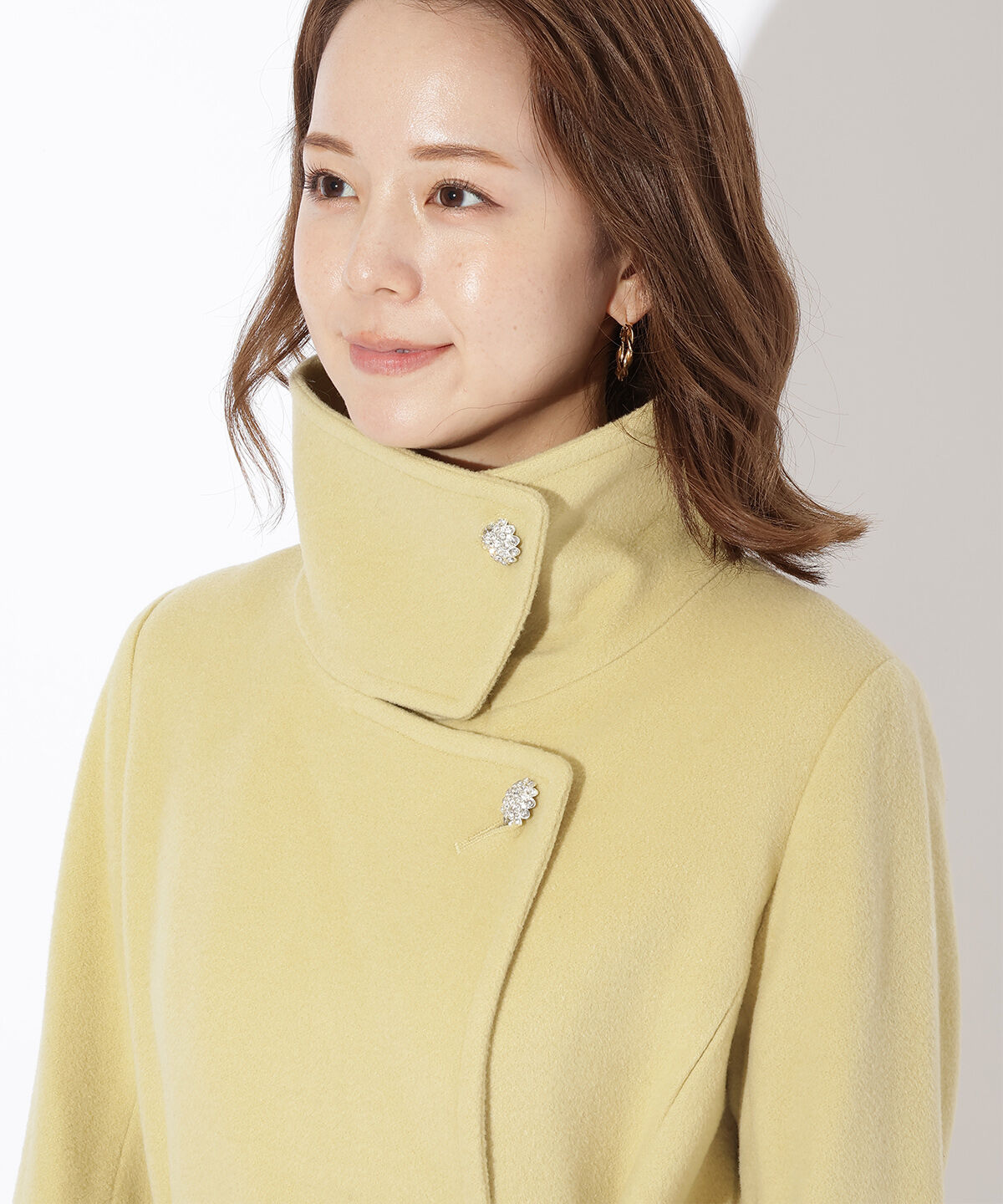 アンドクチュール「ウールビーバースタンドカラーコート」|ステンカラーコート|