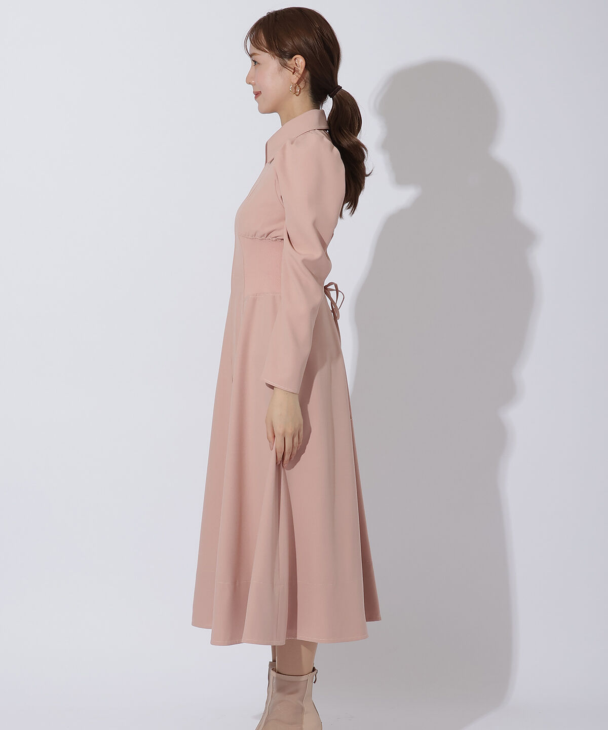 アンドクチュール「ウエストリブフロントジップワンピース」|ワンピース|