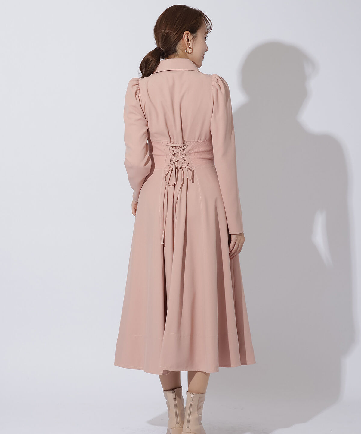 アンドクチュール「ウエストリブフロントジップワンピース」|ワンピース|