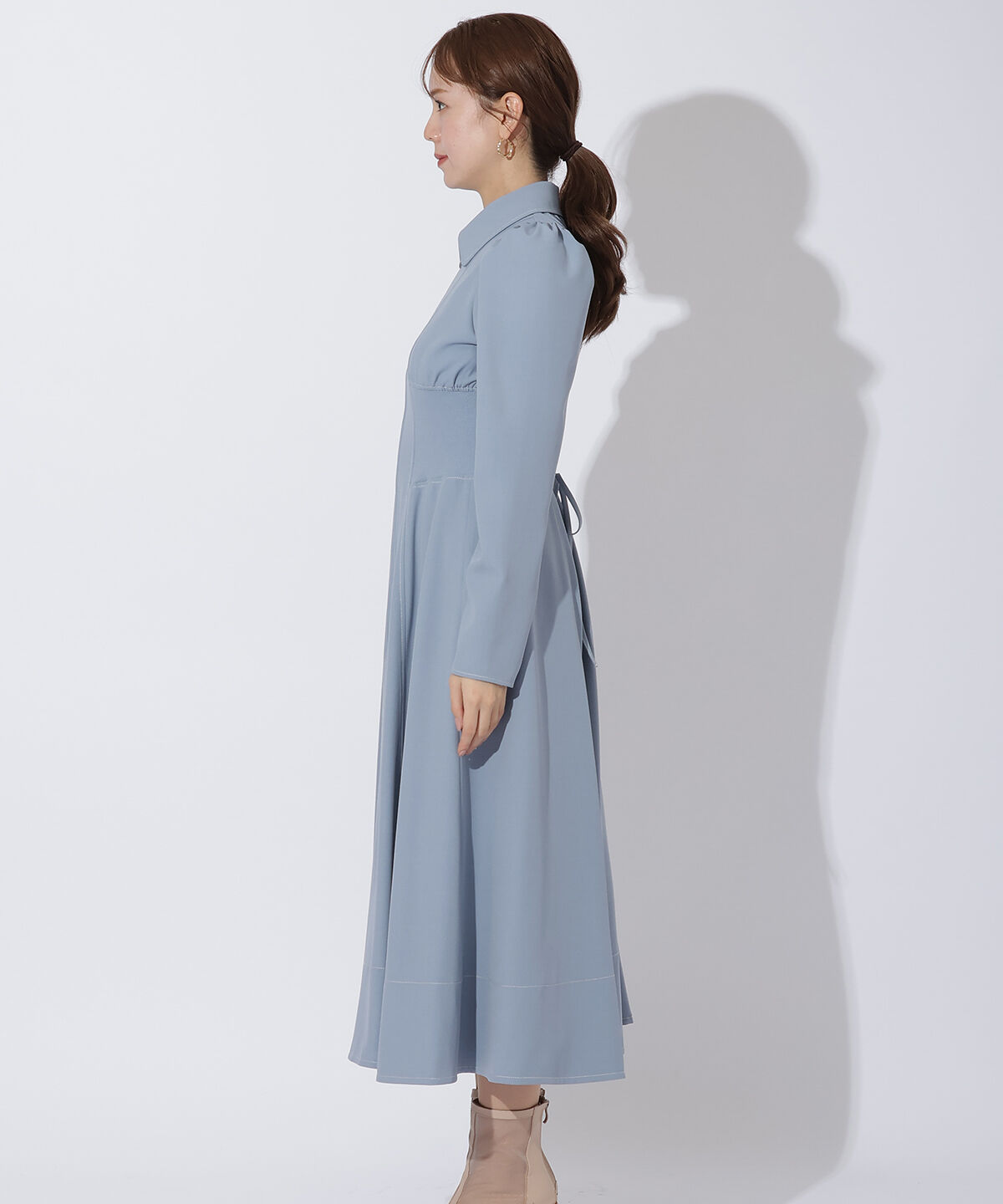 アンドクチュール「ウエストリブフロントジップワンピース」|ワンピース|