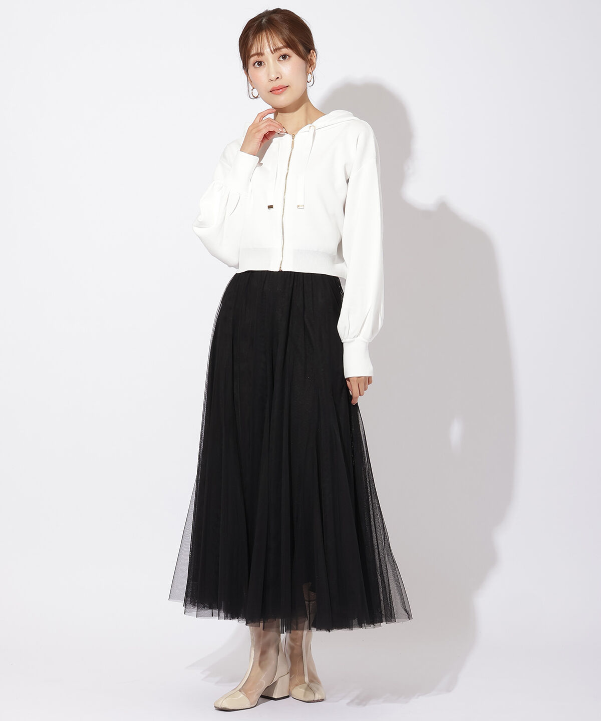 アンドクチュール「スポンディッシュニットパーカー」|パーカー|