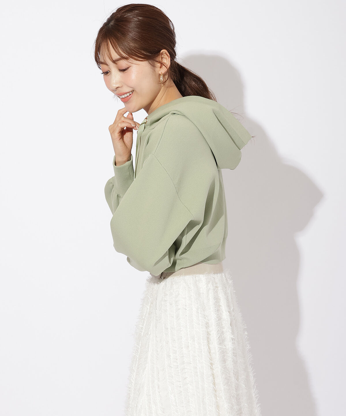 アンドクチュール「スポンディッシュニットパーカー」|パーカー|