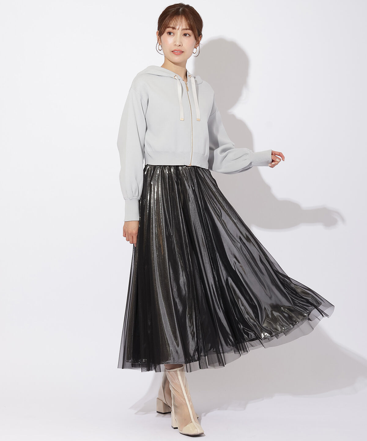 アンドクチュール「スポンディッシュニットパーカー」|パーカー|