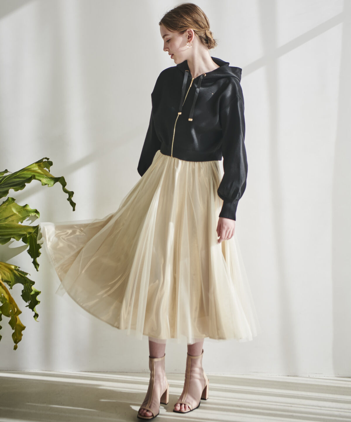 アンドクチュール「スポンディッシュニットパーカー」|パーカー|