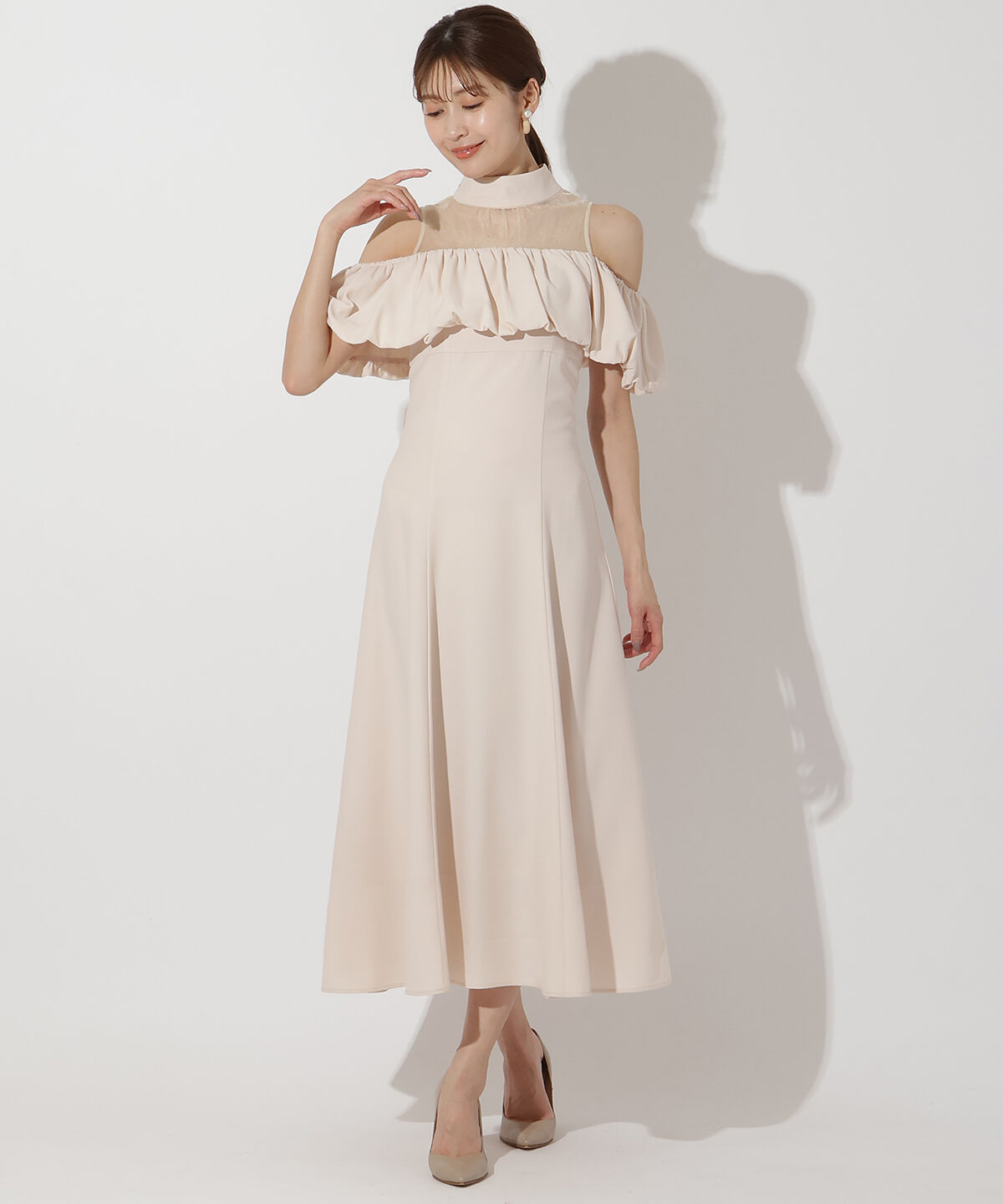 アンドクチュール「ヨークシアーフリル切替ドレス」|ドレス|