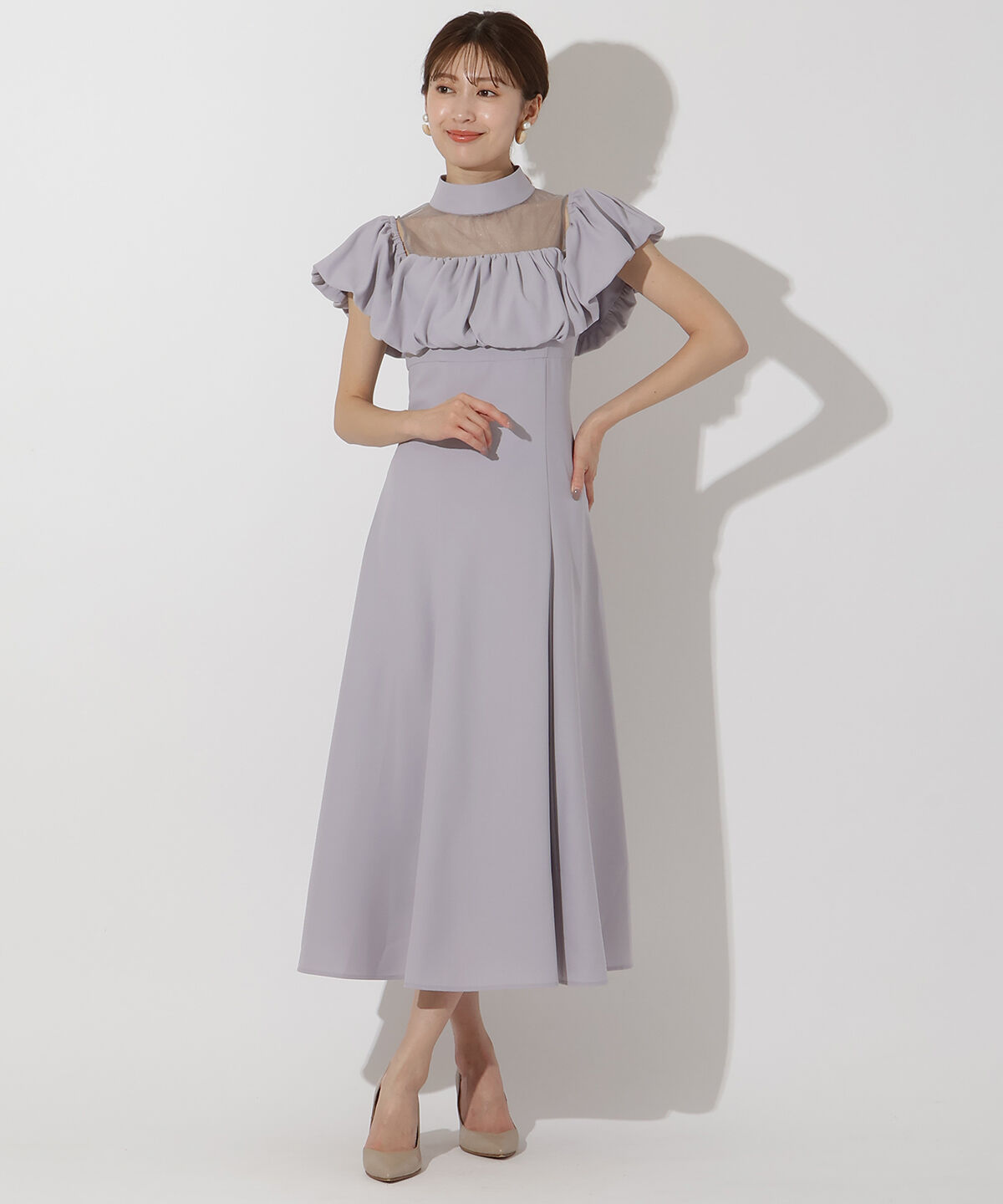 アンドクチュール「ヨークシアーフリル切替ドレス」|ドレス|