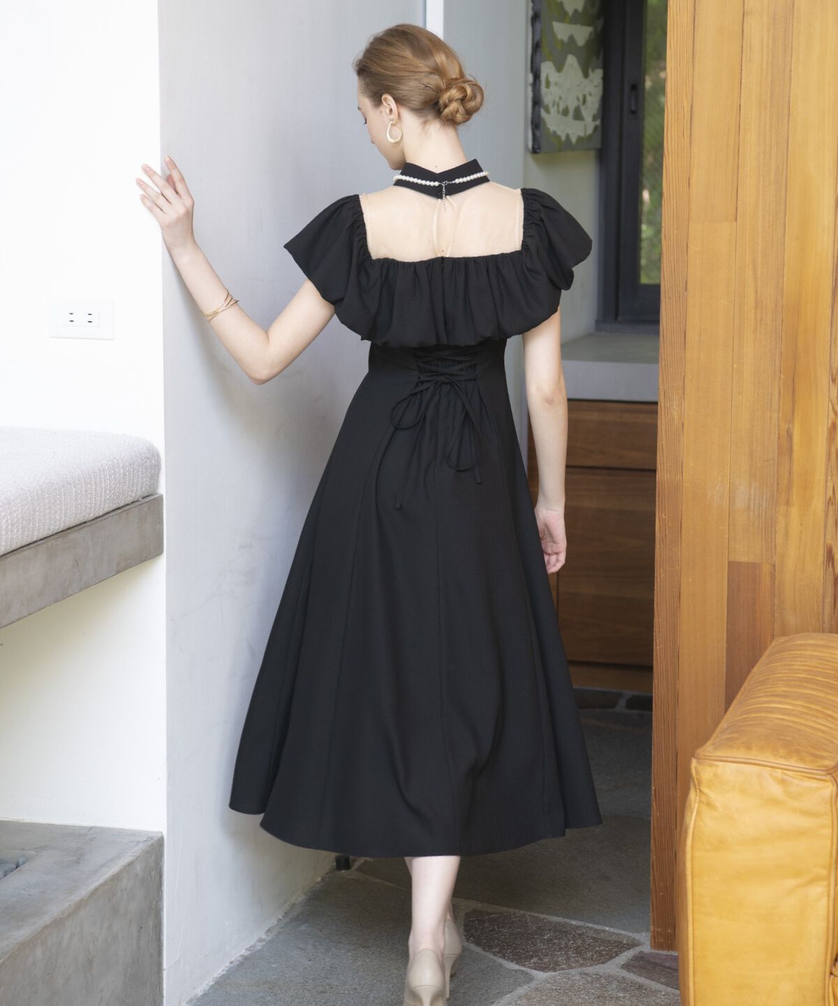 アンドクチュール「ヨークシアーフリル切替ドレス」|ドレス|