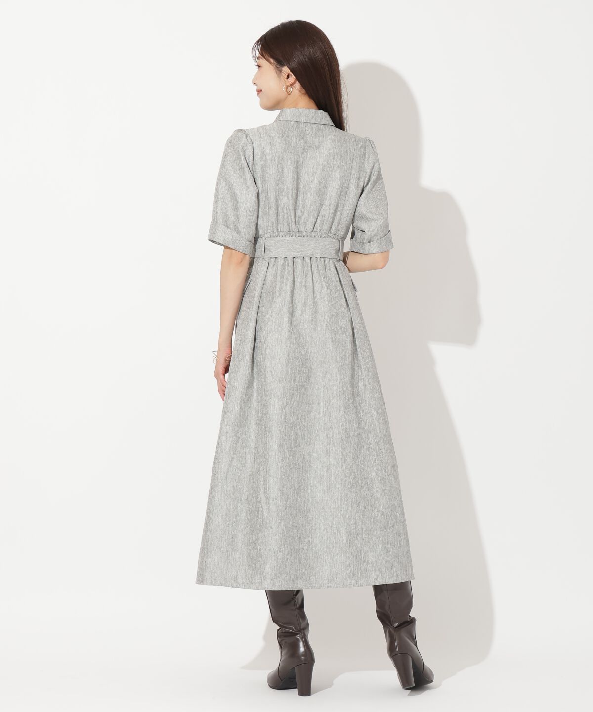 アンドクチュール「5分袖カーゴシャツワンピース」|ワンピース|