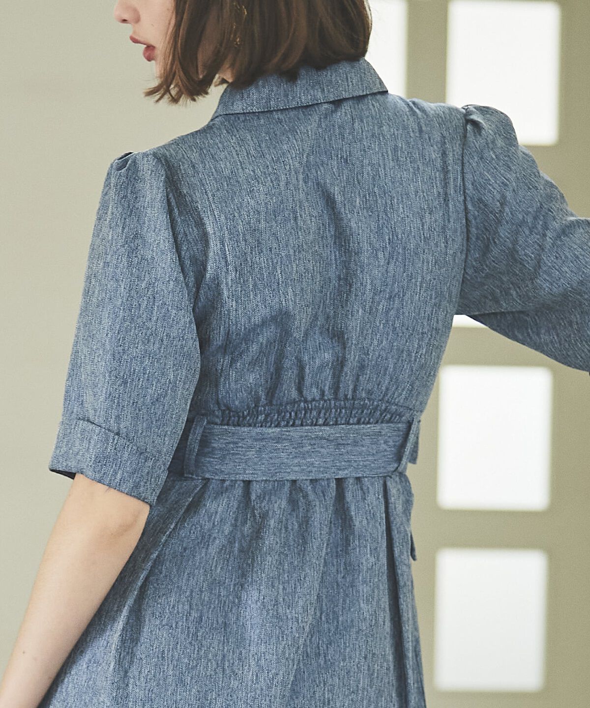 アンドクチュール「5分袖カーゴシャツワンピース」|ワンピース|