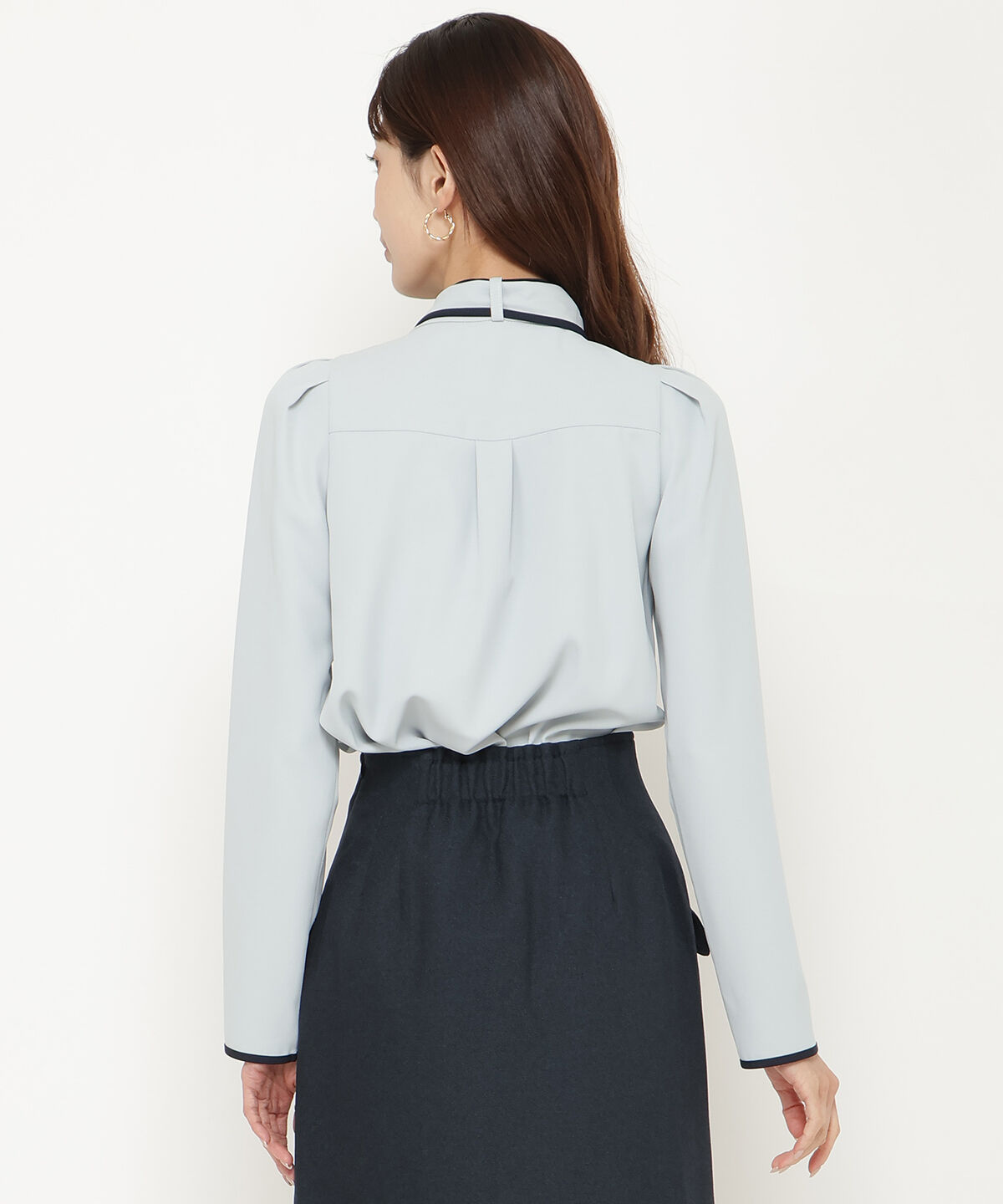 アンドクチュール「配色パイピングブラウス」|シャツ・ブラウス|