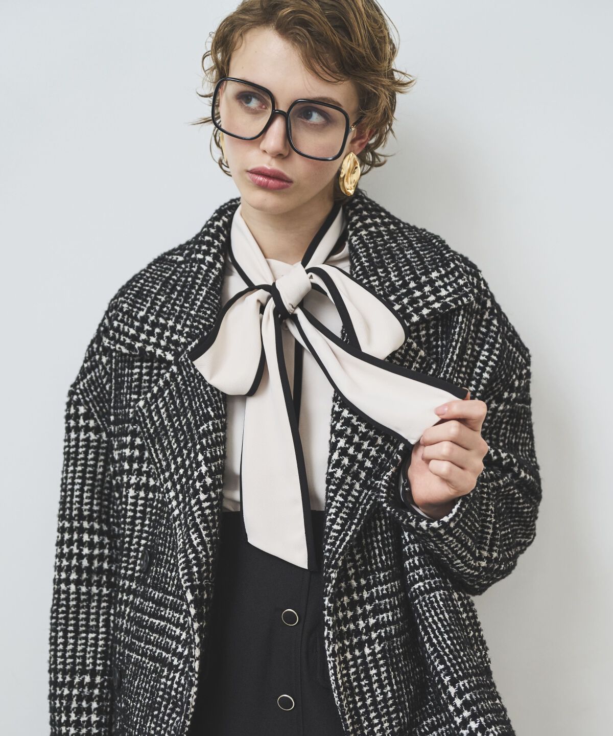 アンドクチュール「配色パイピングブラウス」|シャツ・ブラウス|