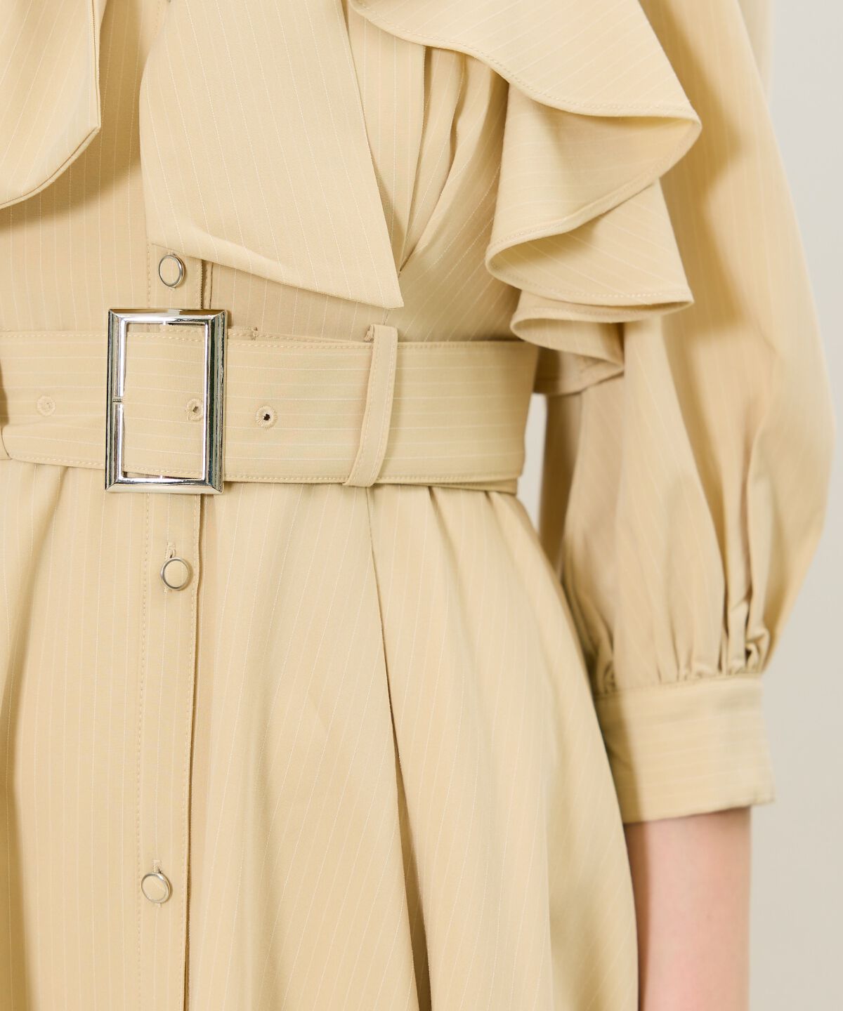 アンドクチュール「ストライプフリルケープワンピース」|ワンピース|