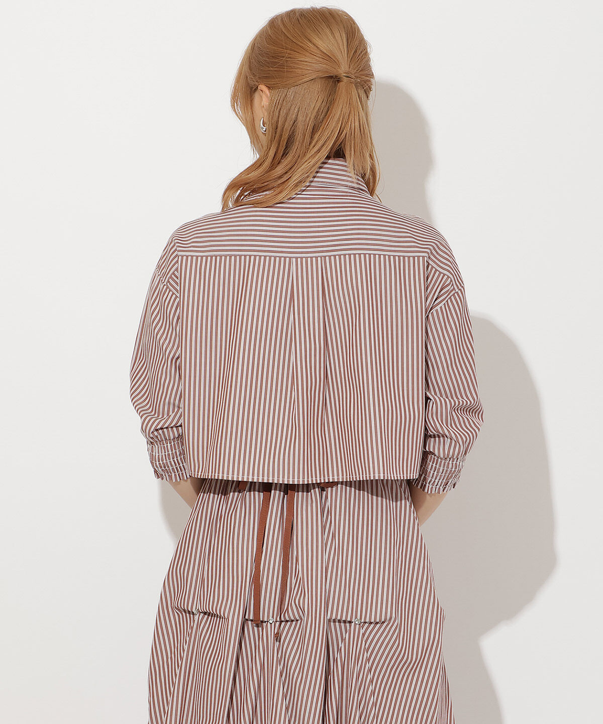 アンドクチュール「ストライプシャーリングブラウス」|シャツ・ブラウス|