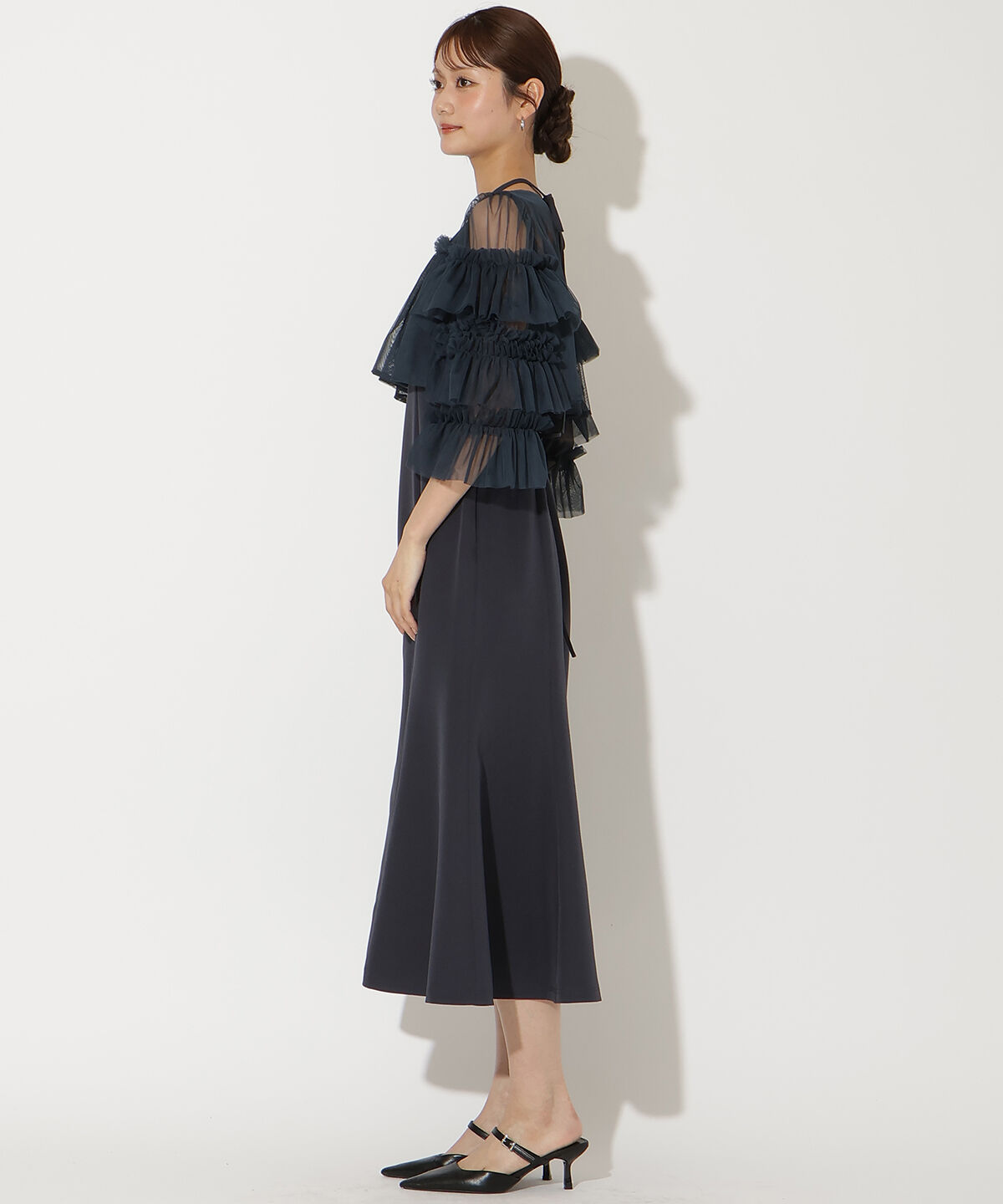 アンドクチュール「ティアードスリーブレイヤードドレス」|ドレス|