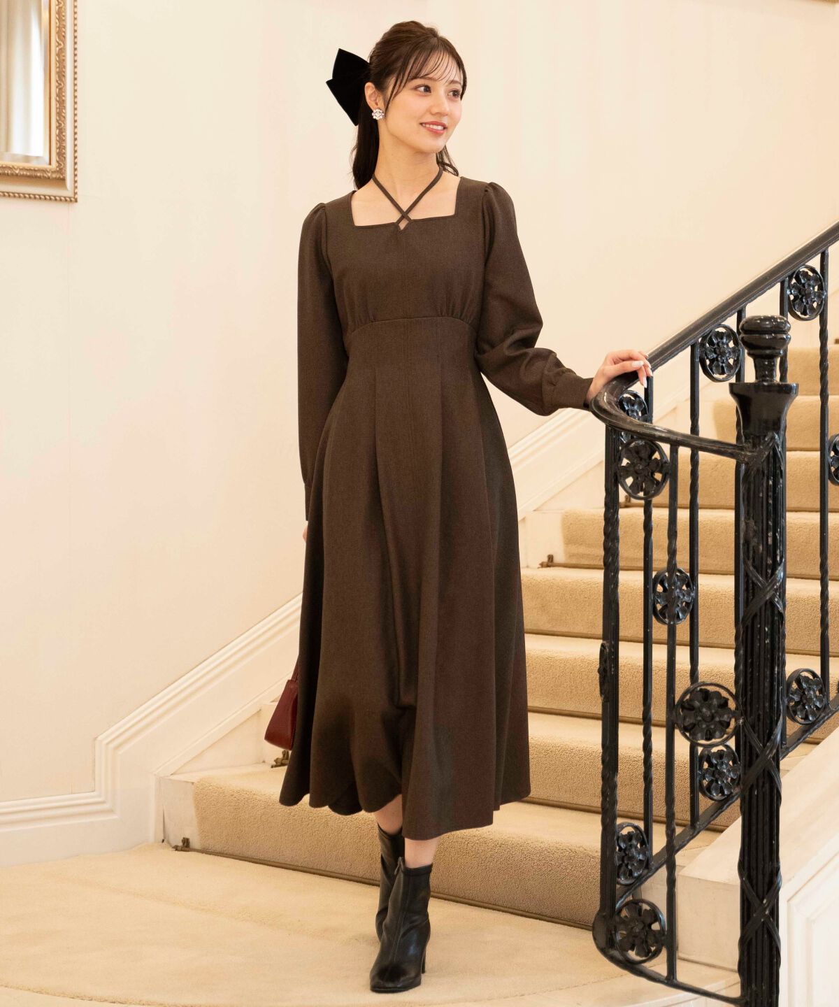 WILLSELECTION「クロスネックフレアワンピース」|ワンピース|