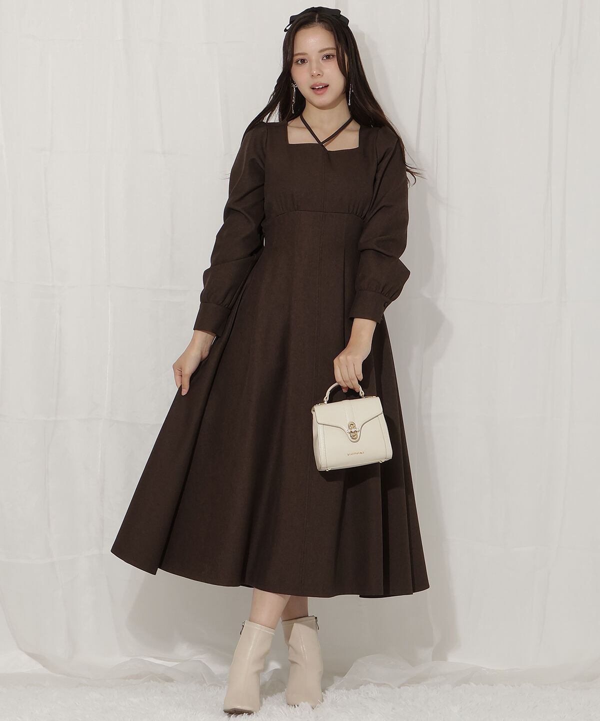 WILLSELECTION「クロスネックフレアワンピース」|ワンピース|