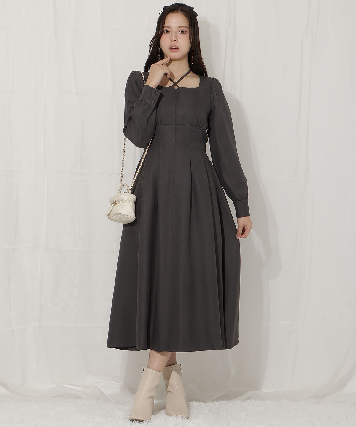 WILLSELECTION「クロスネックフレアワンピース」|ワンピース|