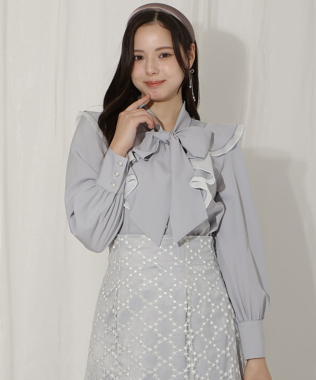 WILLSELECTION「ラッフルボウタイブラウス」|シャツ・ブラウス|ブルー