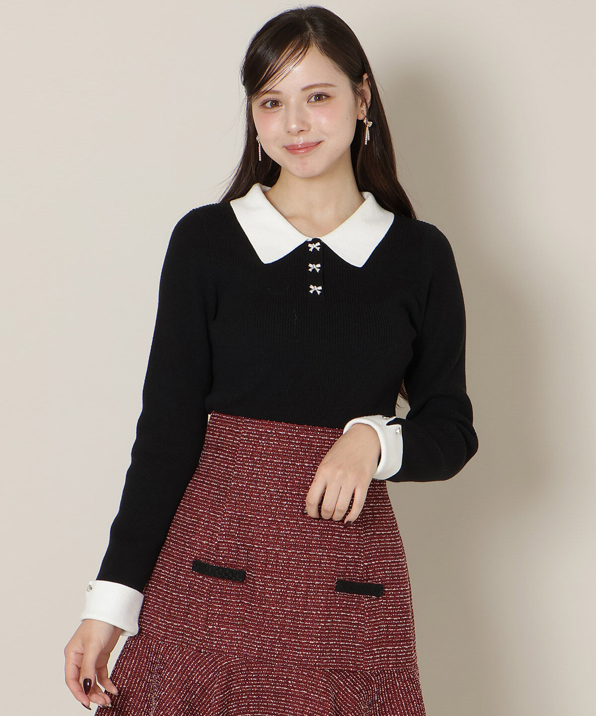 WILLSELECTION「ポロカラーリブニット」|ニット・セーター|