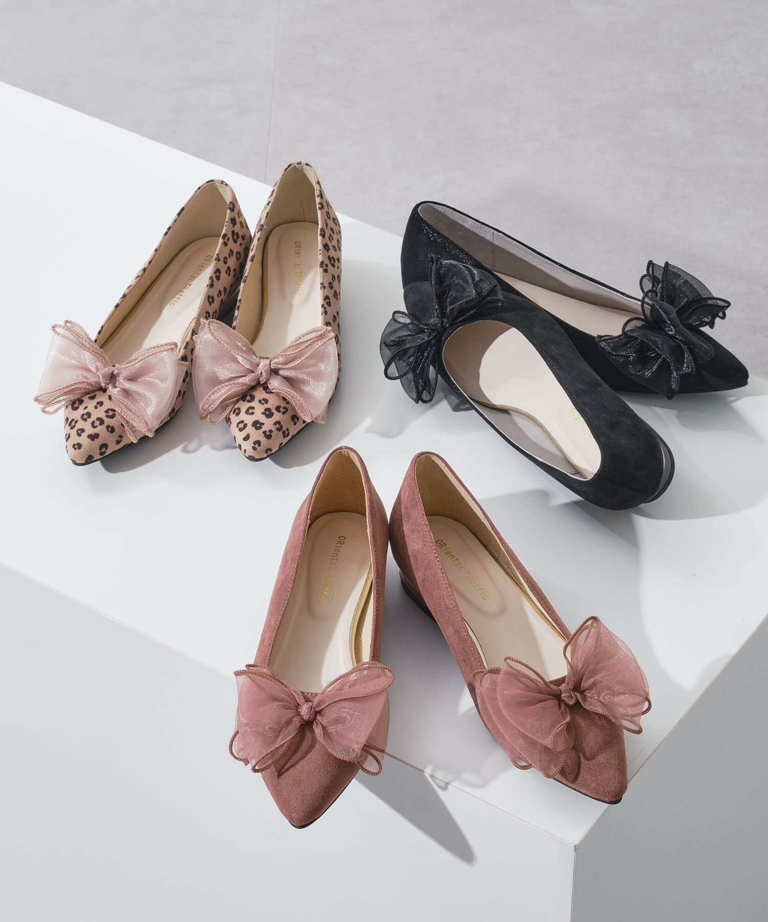 ORiental TRaffic「●2025秋冬新作●ビッグ チュールリボン パンプス /51321 フラット」|パンプス|