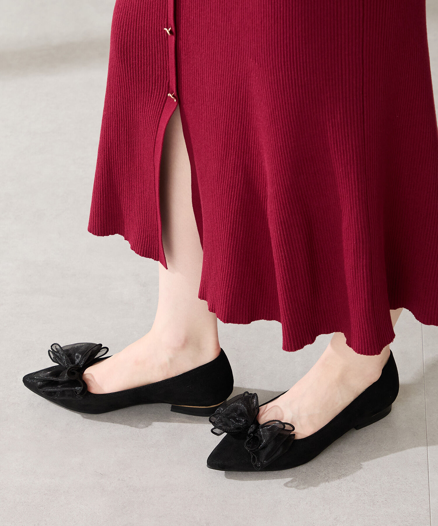 ORiental TRaffic「●2025秋冬新作●ビッグ チュールリボン パンプス /51321 フラット」|パンプス|