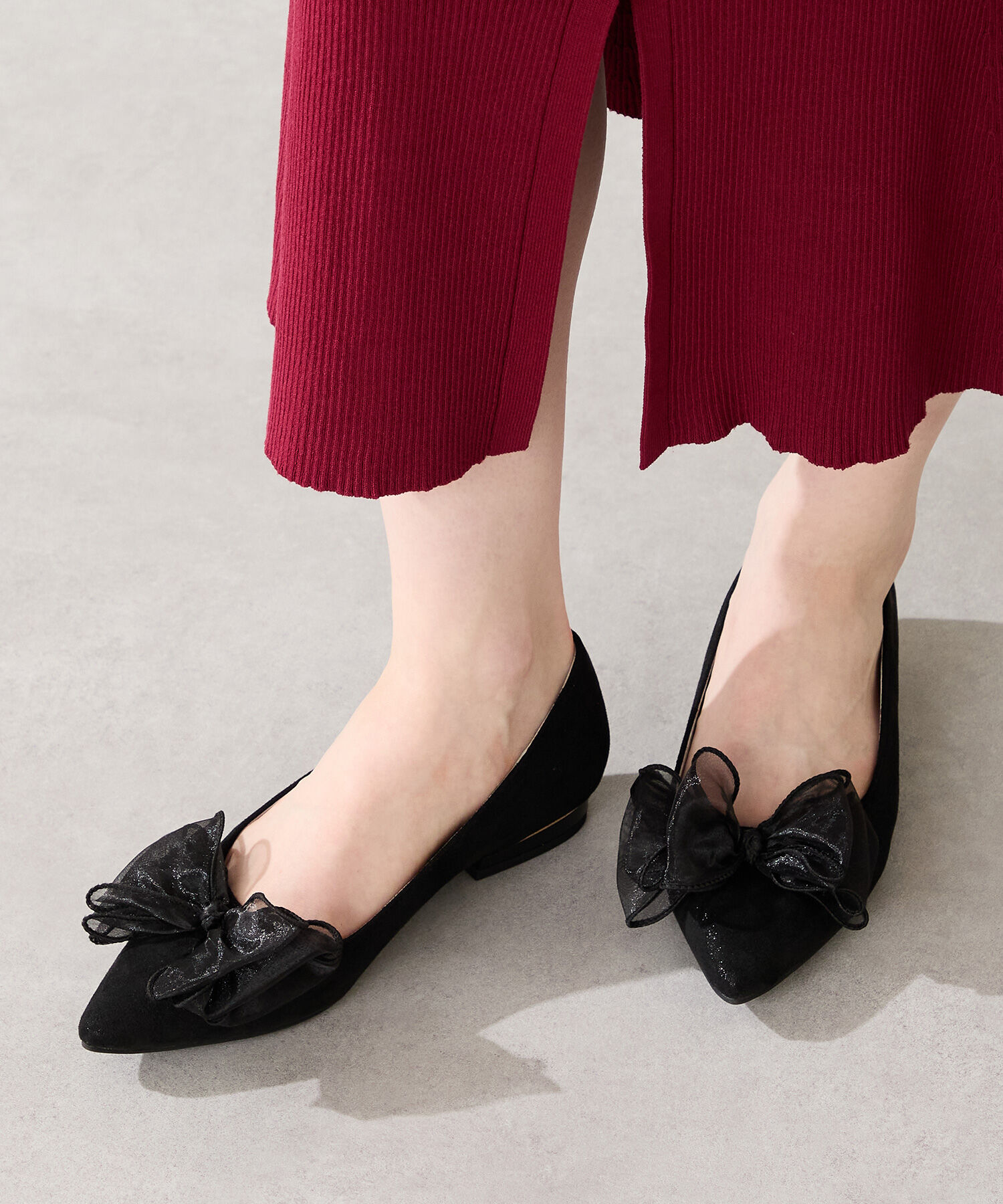 ORiental TRaffic「●2025秋冬新作●ビッグ チュールリボン パンプス /51321 フラット」|パンプス|