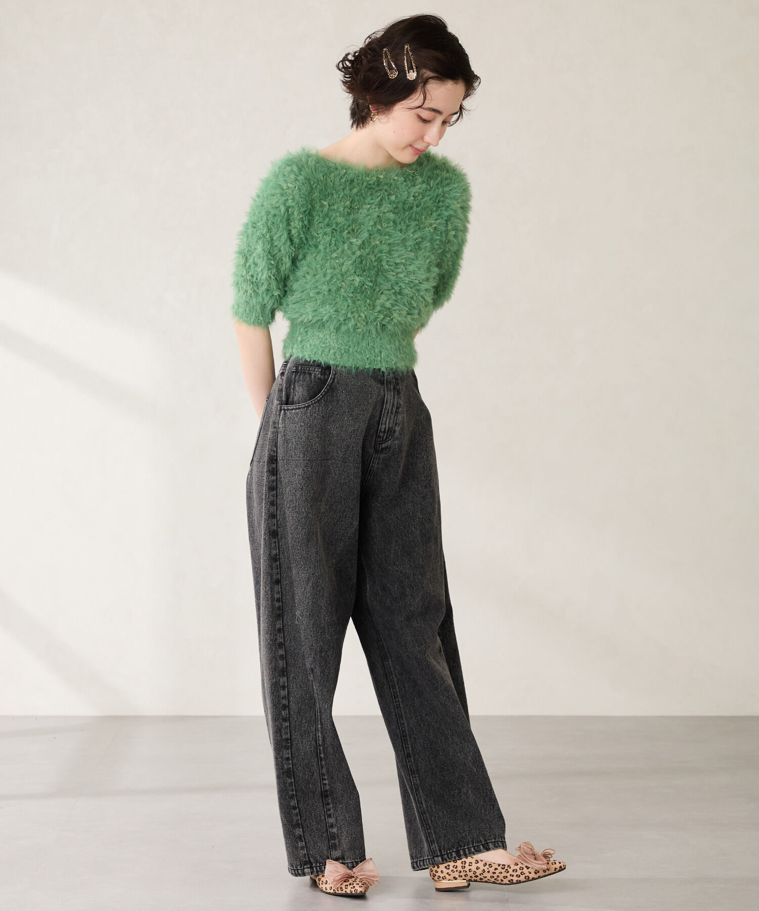 ORiental TRaffic「●2025秋冬新作●ビッグ チュールリボン パンプス /51321 フラット」|パンプス|