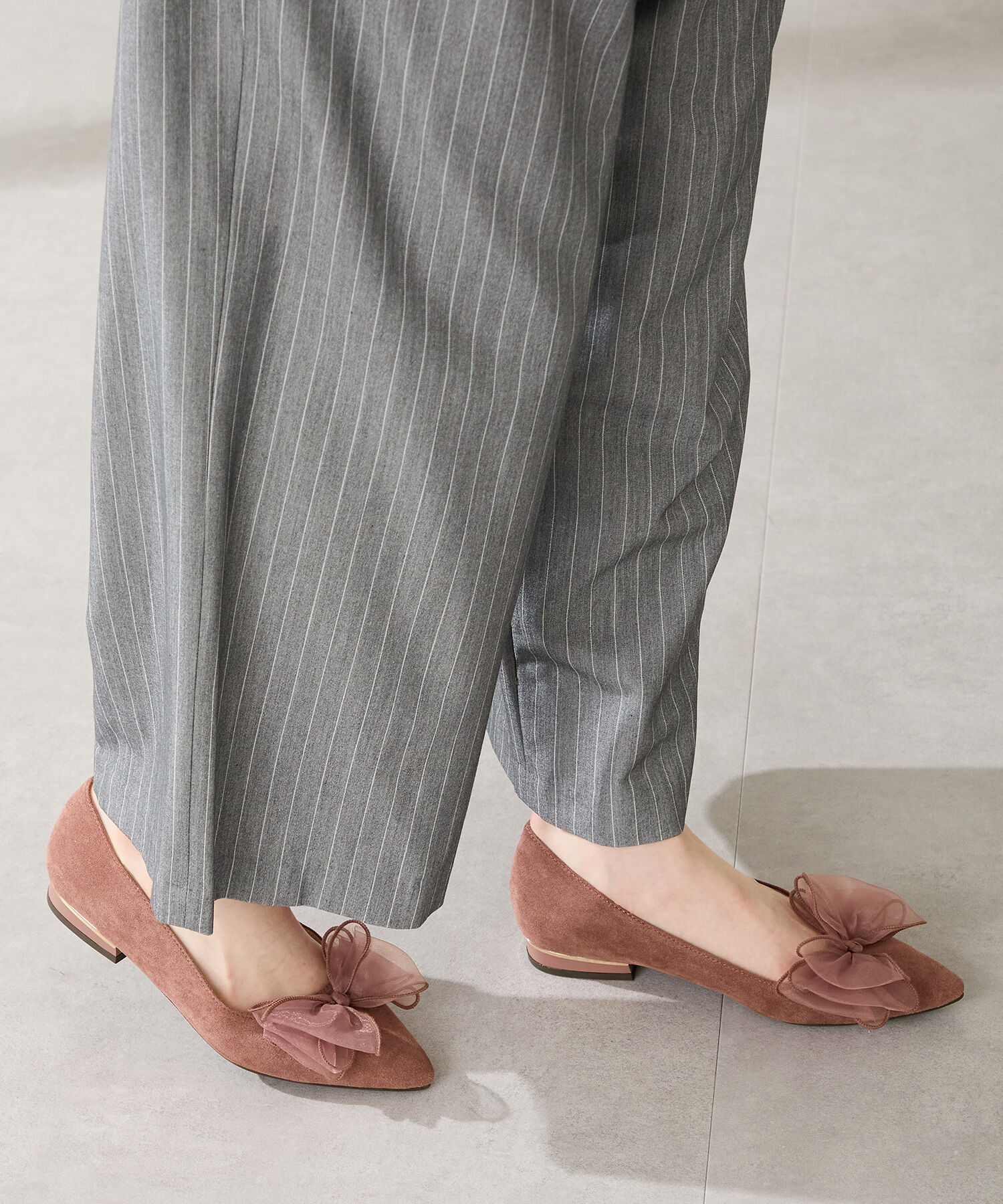 ORiental TRaffic「●2025秋冬新作●ビッグ チュールリボン パンプス /51321 フラット」|パンプス|