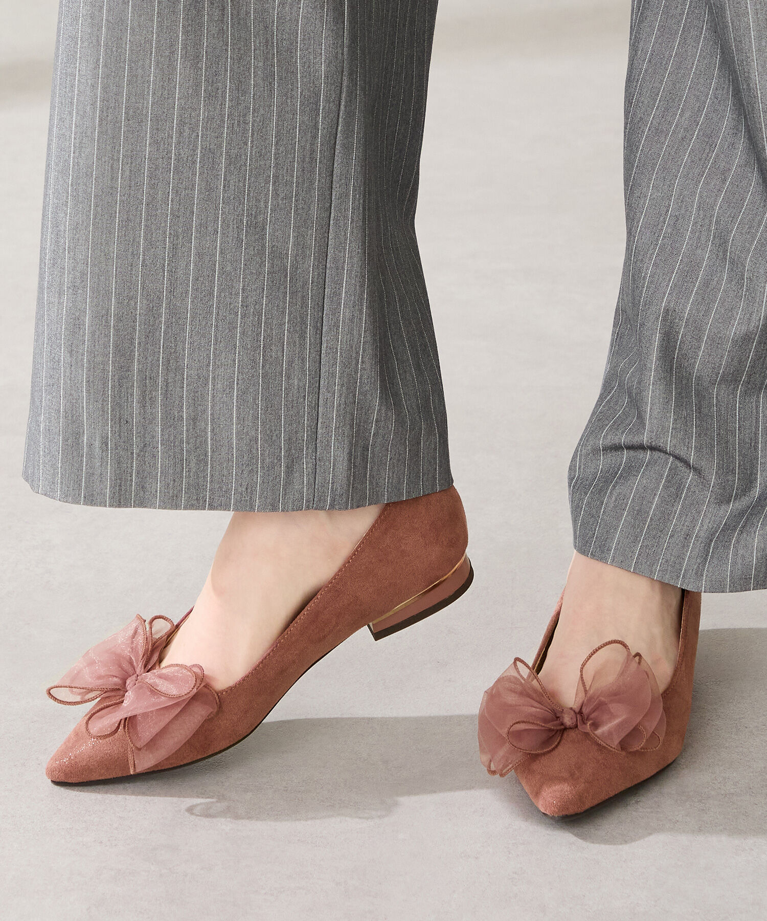 ORiental TRaffic「●2025秋冬新作●ビッグ チュールリボン パンプス /51321 フラット」|パンプス|