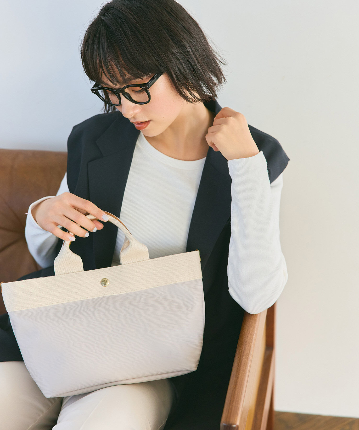 TOPKAPI BREATH「【VERY 10月号掲載】RIPPLE リプル ネオレザー ミニ トートバッグ」|トートバッグ|サンドグレー