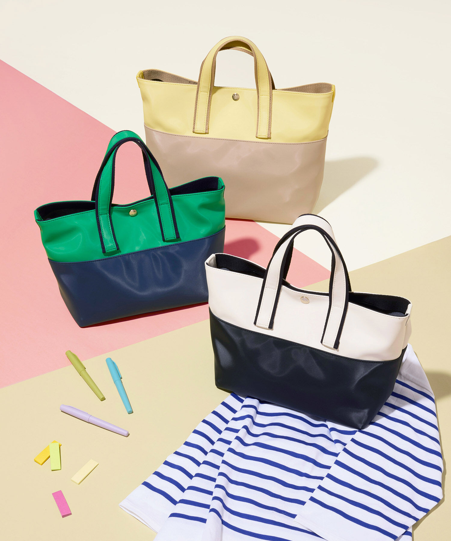 TOPKAPI BREATH「【Breath TOPKAPI】Bright ブライト カラーブロック A4 トートバッグ」|トートバッグ|