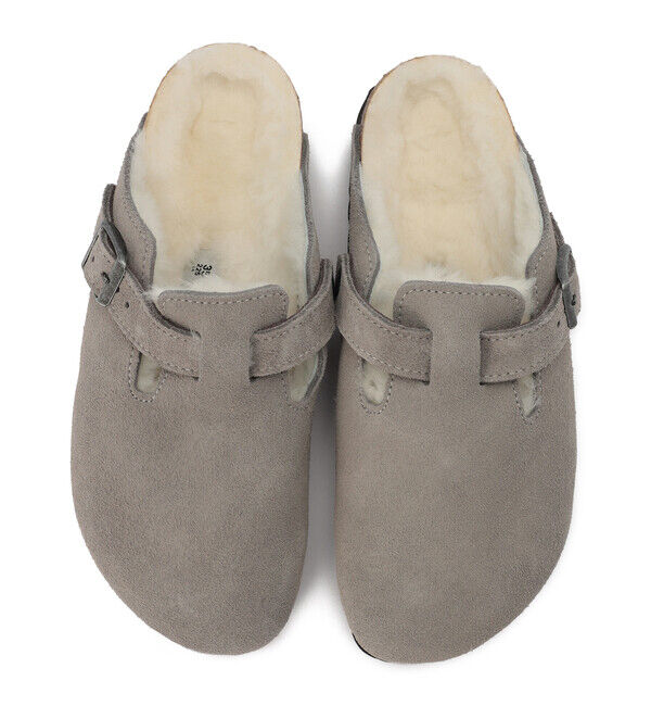 BIRKENSTOCK「【ビルケンシュトック】ボストン/ストーンコイン スエード シープスキン ファー/クロッグ レディース」|サンダル|