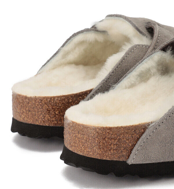 BIRKENSTOCK「【ビルケンシュトック】ボストン/ストーンコイン スエード シープスキン ファー/クロッグ レディース」|サンダル|