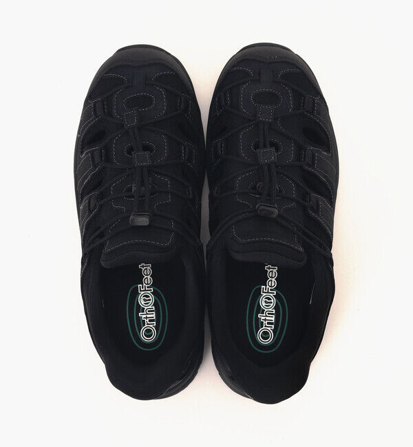 Orthofeet「【オーソフィート】サターン ワイド/ブラック ナチュラルレザー テキスタイル/シューズ メンズ」|スニーカー|