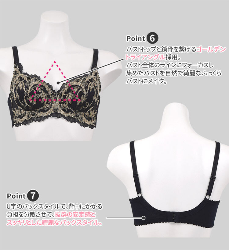 intesucre「アンテシュクレ intesucre 脇高ブラ Premium ブラジャー単品 B-D/65-75 IBT339」|インナー|