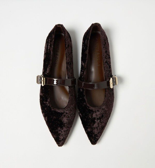 ODETTE E ODILE「ベルテッドシャギー フラット10&uarr;」|パンプス|DK.BROWN