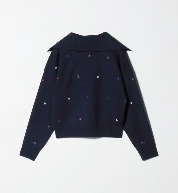 UNITED ARROWS「フラワー エンブロイダリー スキッパーニット」|ニット・セーター|