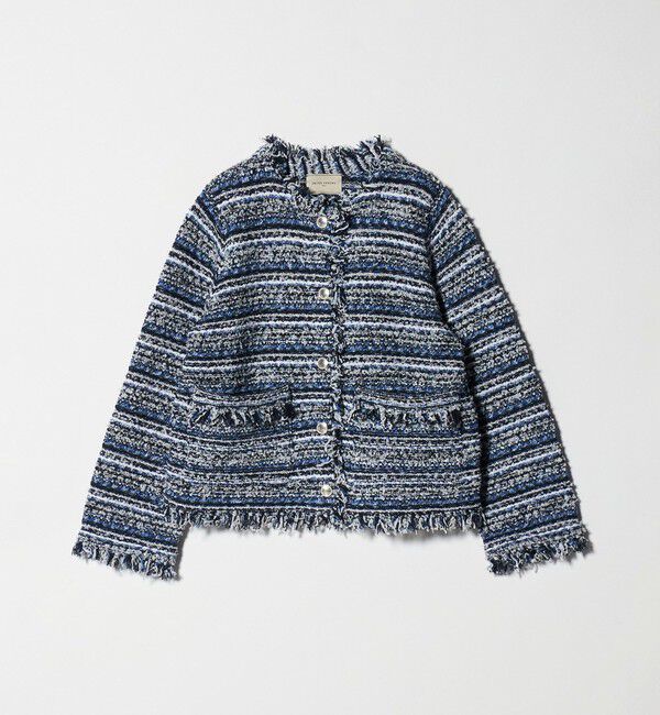 UNITED ARROWS「カラーミックス ツイードライク カーディガン」|カーディガン|NAVY