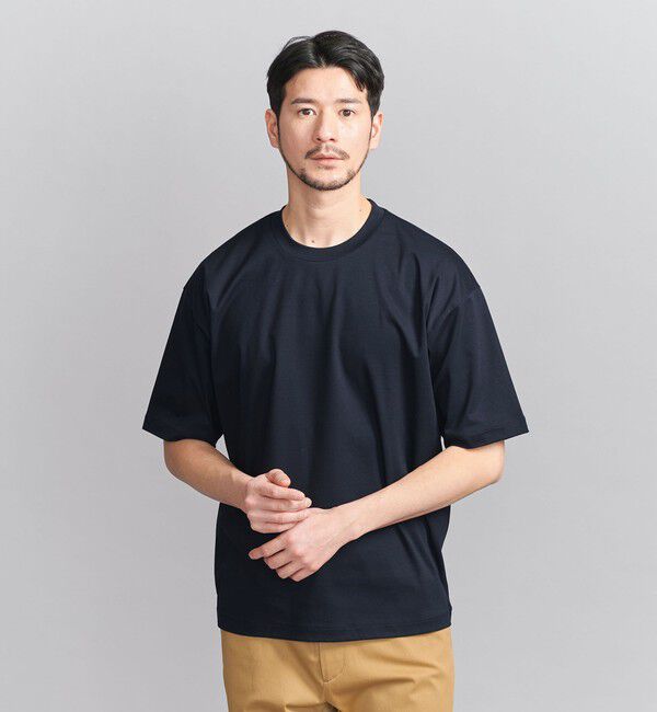 BEAUTY&YOUTH UNITED ARROWS「【WEB限定 WARDROBE SMART】NORITAKE リラックス テーパード Tシャツ」|Tシャツ・カットソー|NAVY