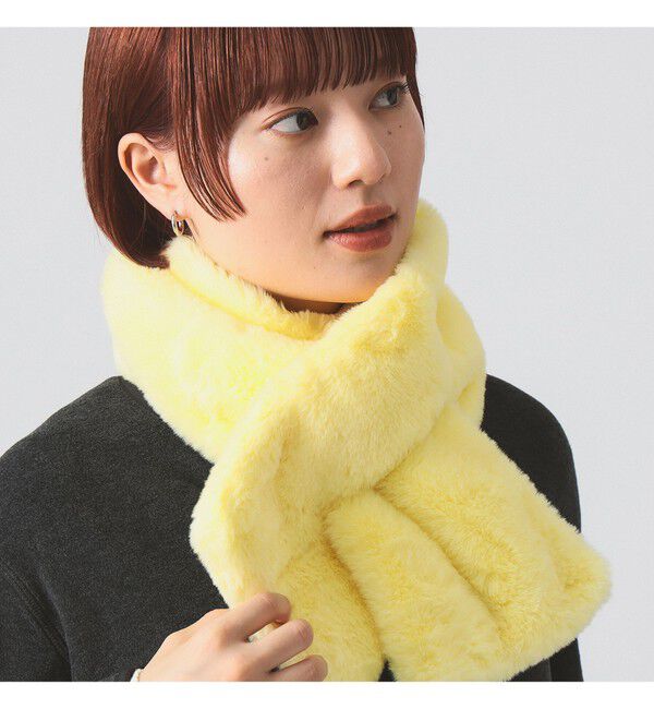 Ray BEAMS 「フェイクファー ティペット」|ストール|YELLOW