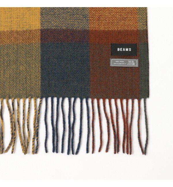BEAMS「ブロックチャック リバーシブル マフラー」|マフラー|