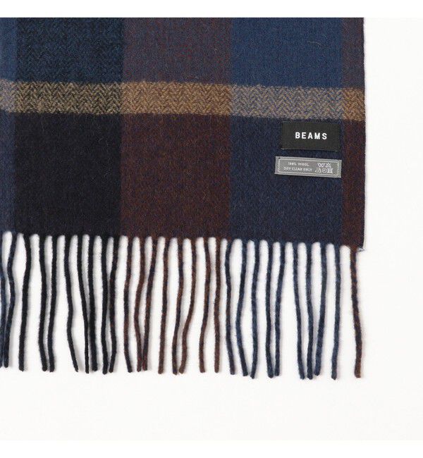 BEAMS「ブロックチャック リバーシブル マフラー」|マフラー|