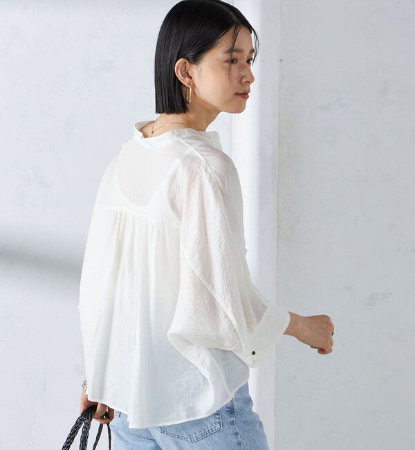 SHIPS for women「〈手洗い可能〉シルク混 シアー 羽織 シャツ」|シャツ・ブラウス|