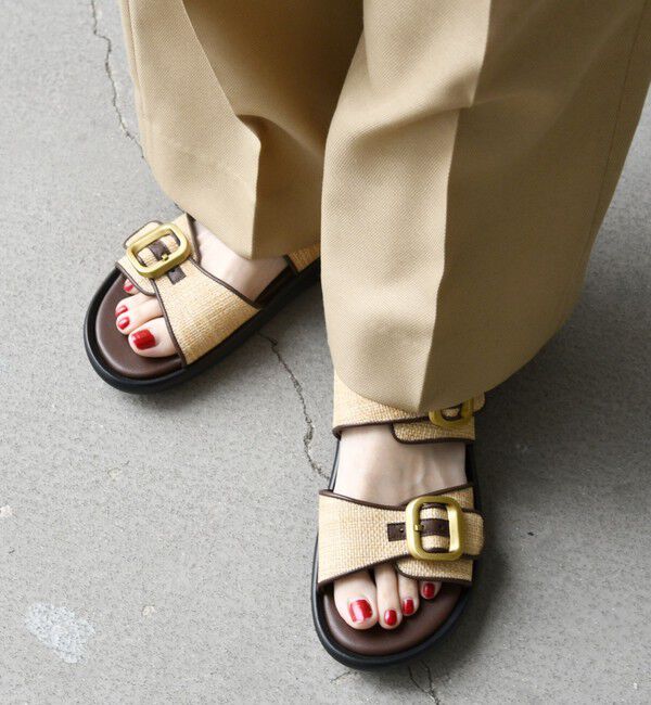 SHIPS any「【SHIPS any別注】eblouna: バックルベルト サンダル」|サンダル|ベージュ