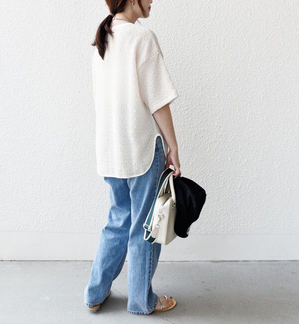 SHIPS for women「〈手洗い可能〉ランダム ブルーゼ ショート スリーブ プルオーバー」|Tシャツ・カットソー|