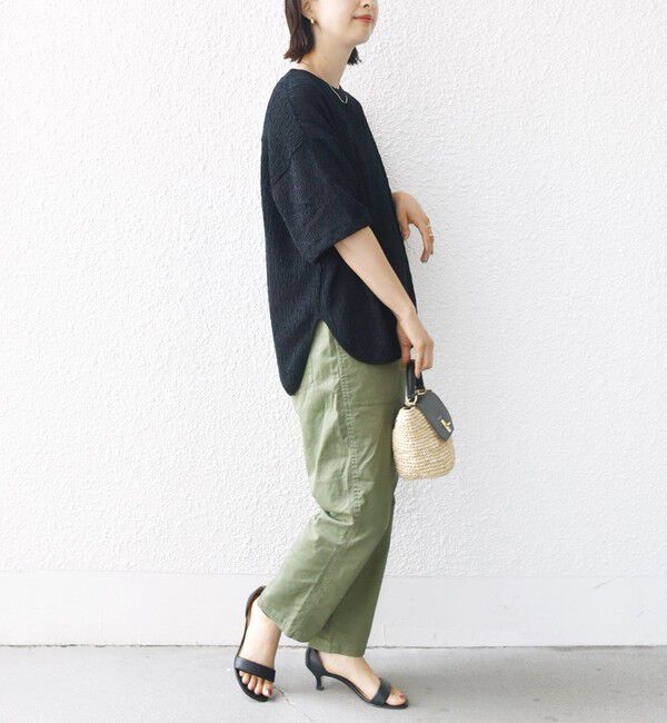 SHIPS for women「〈手洗い可能〉ランダム ブルーゼ ショート スリーブ プルオーバー」|Tシャツ・カットソー|